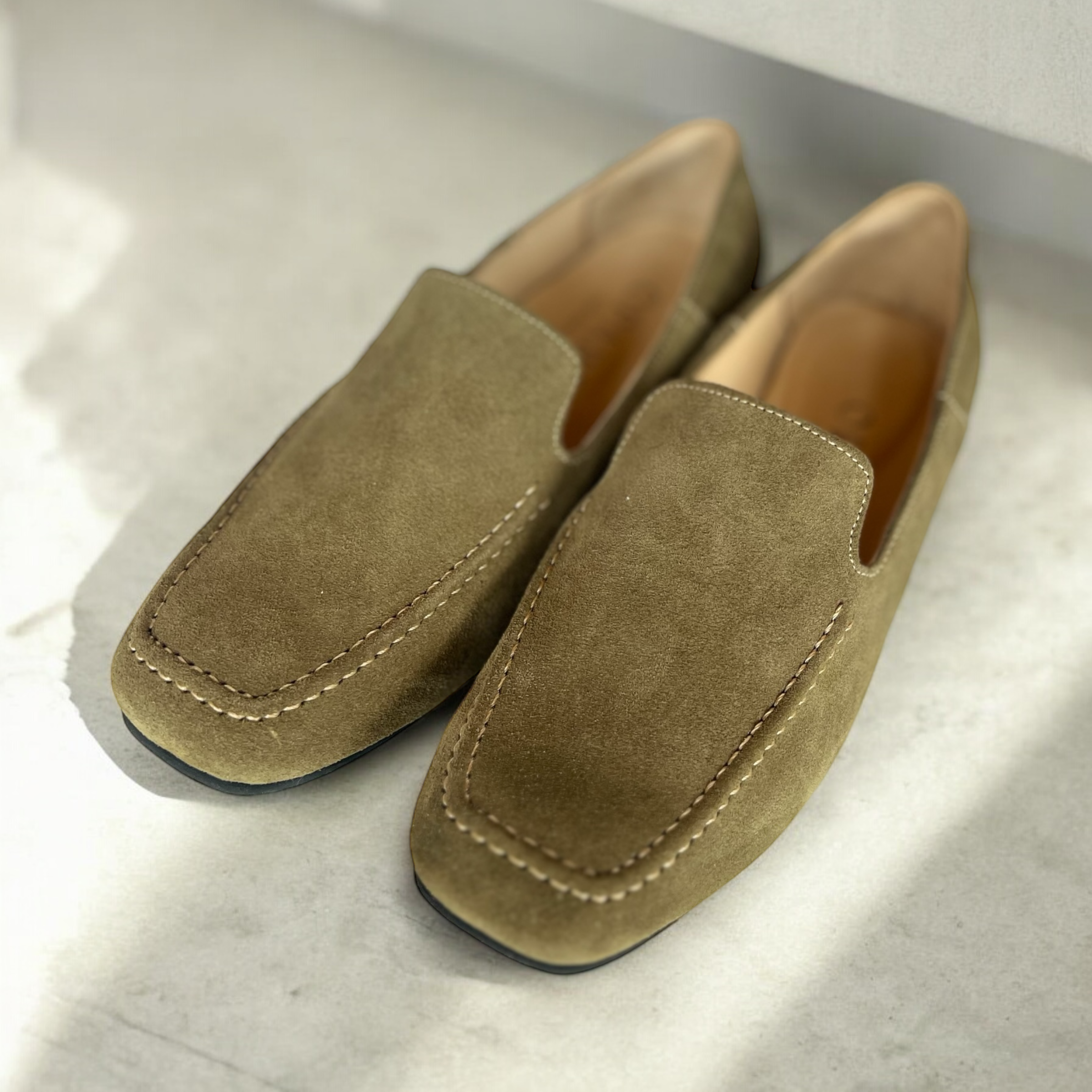 500 mocasín gamuza musgo