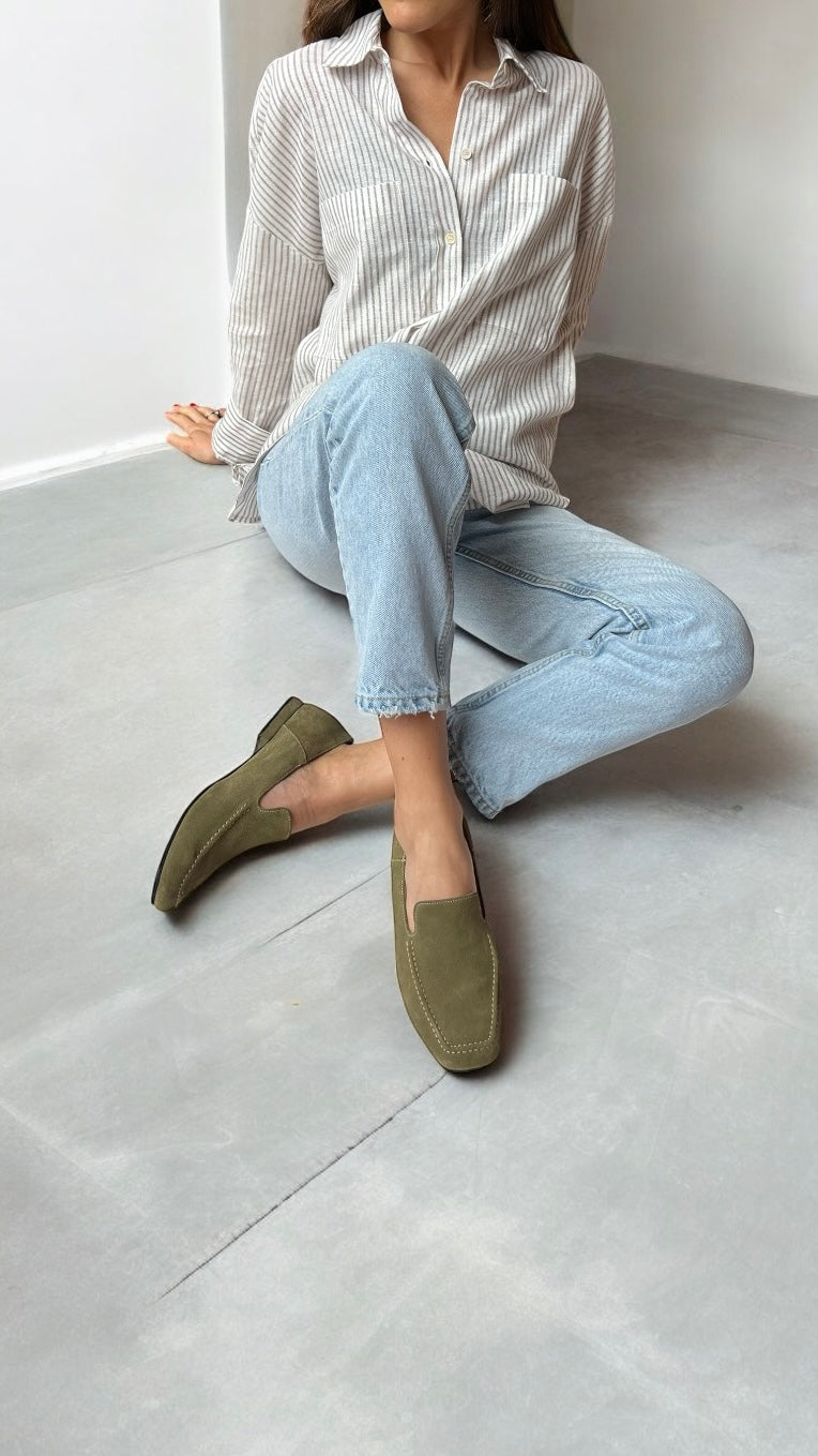 500 mocasín gamuza musgo