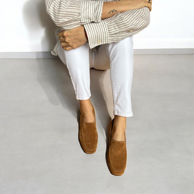 500 mocasín gamuza camel