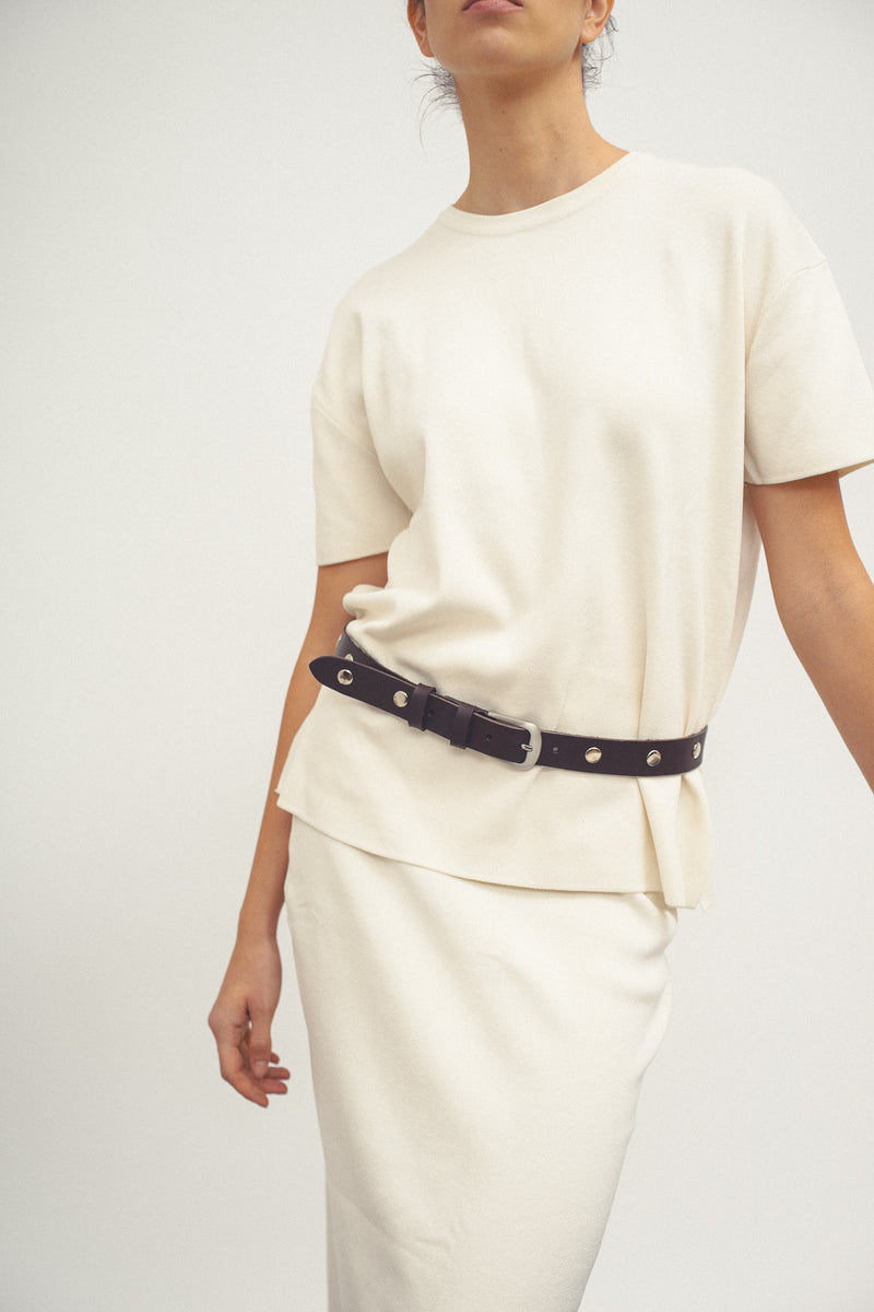 03 Cinturón dark brown tachas